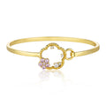 Cubic Zirconium Flower Bangle