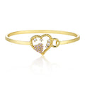 Cubic Zirconium Heart Bangle