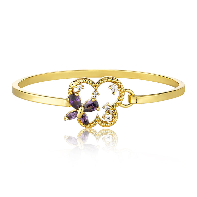 Cubic Zirconium Butterfly Bangle