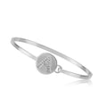 Rhodium Initial Disc Bangle