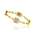Cubic Zirconium Heart Link Bangle