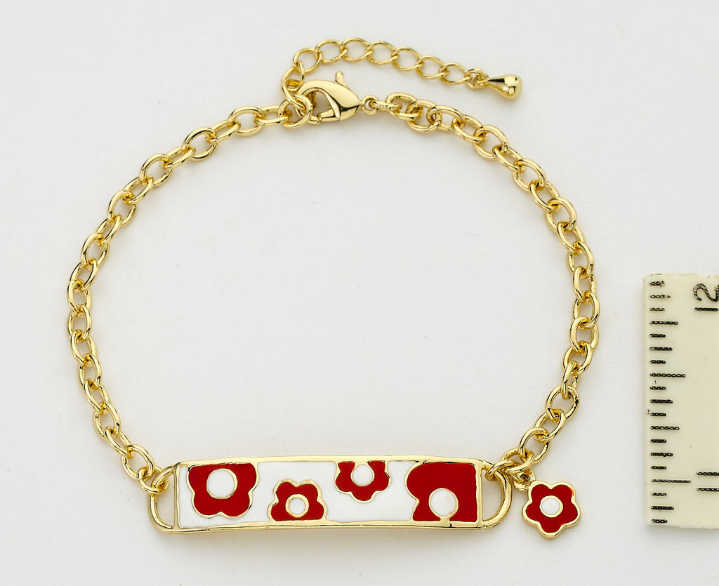 Large Flower ID Bracelet