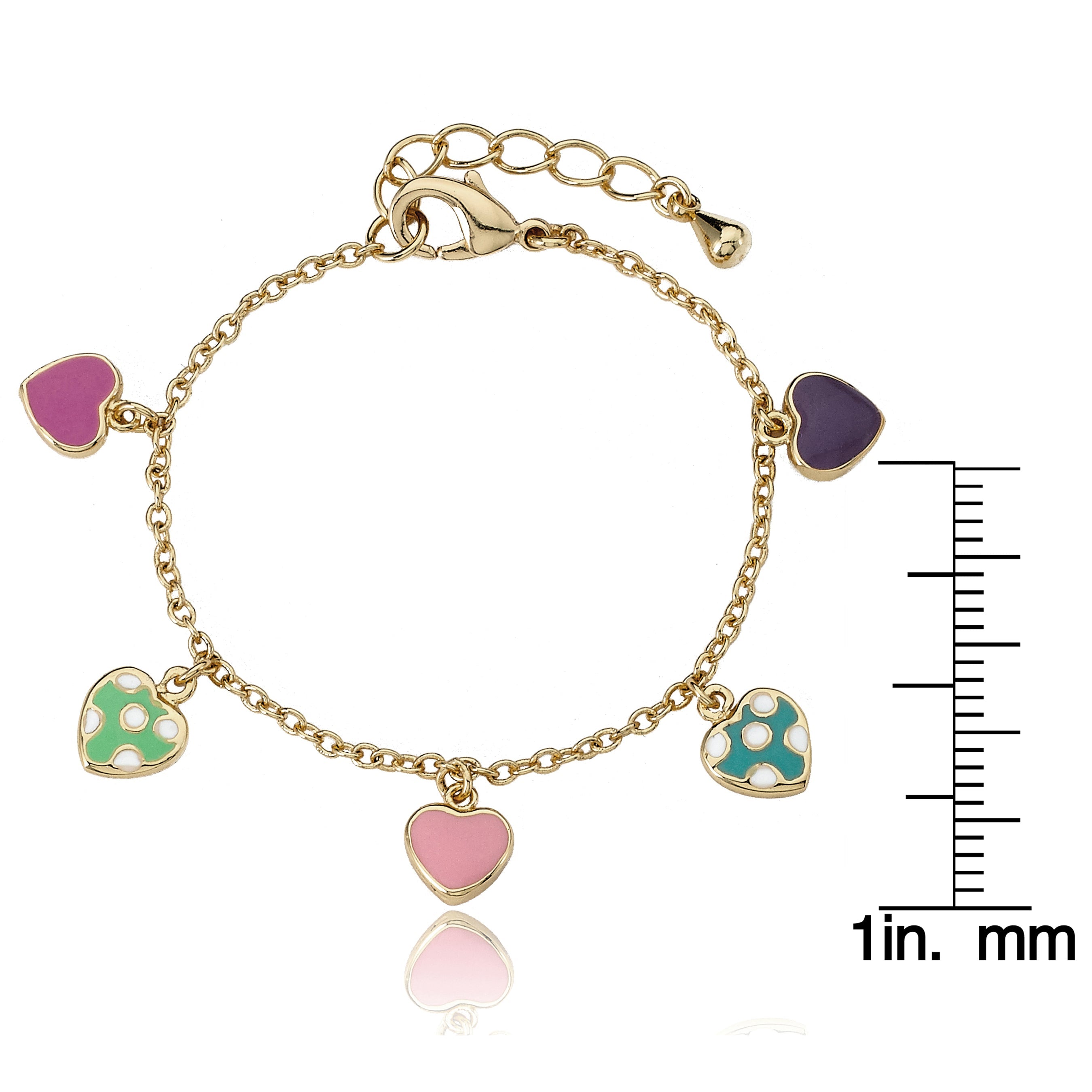 Enamel Heart Charm Bracelet