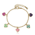 Enamel Heart Charm Bracelet