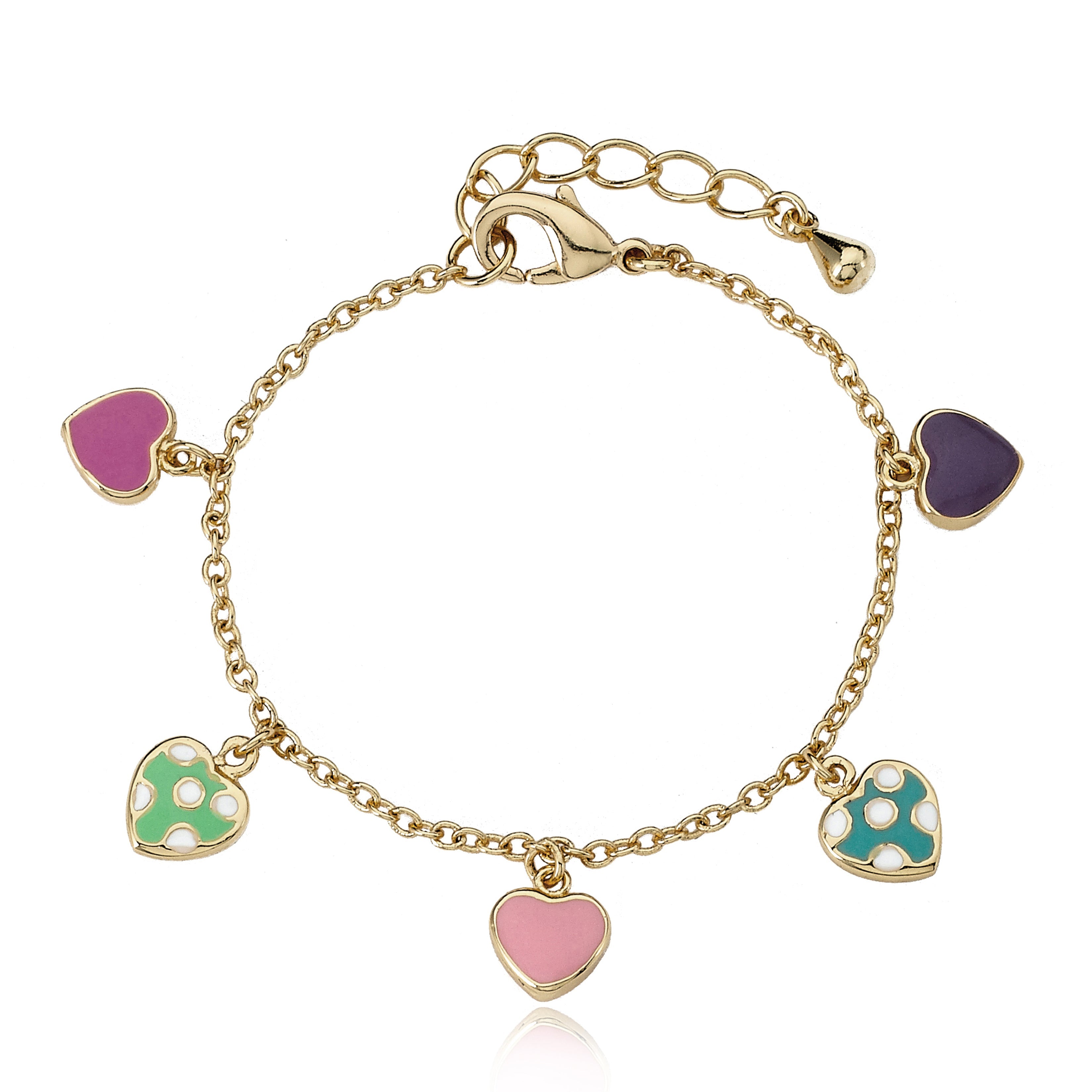 Enamel Heart Charm Bracelet