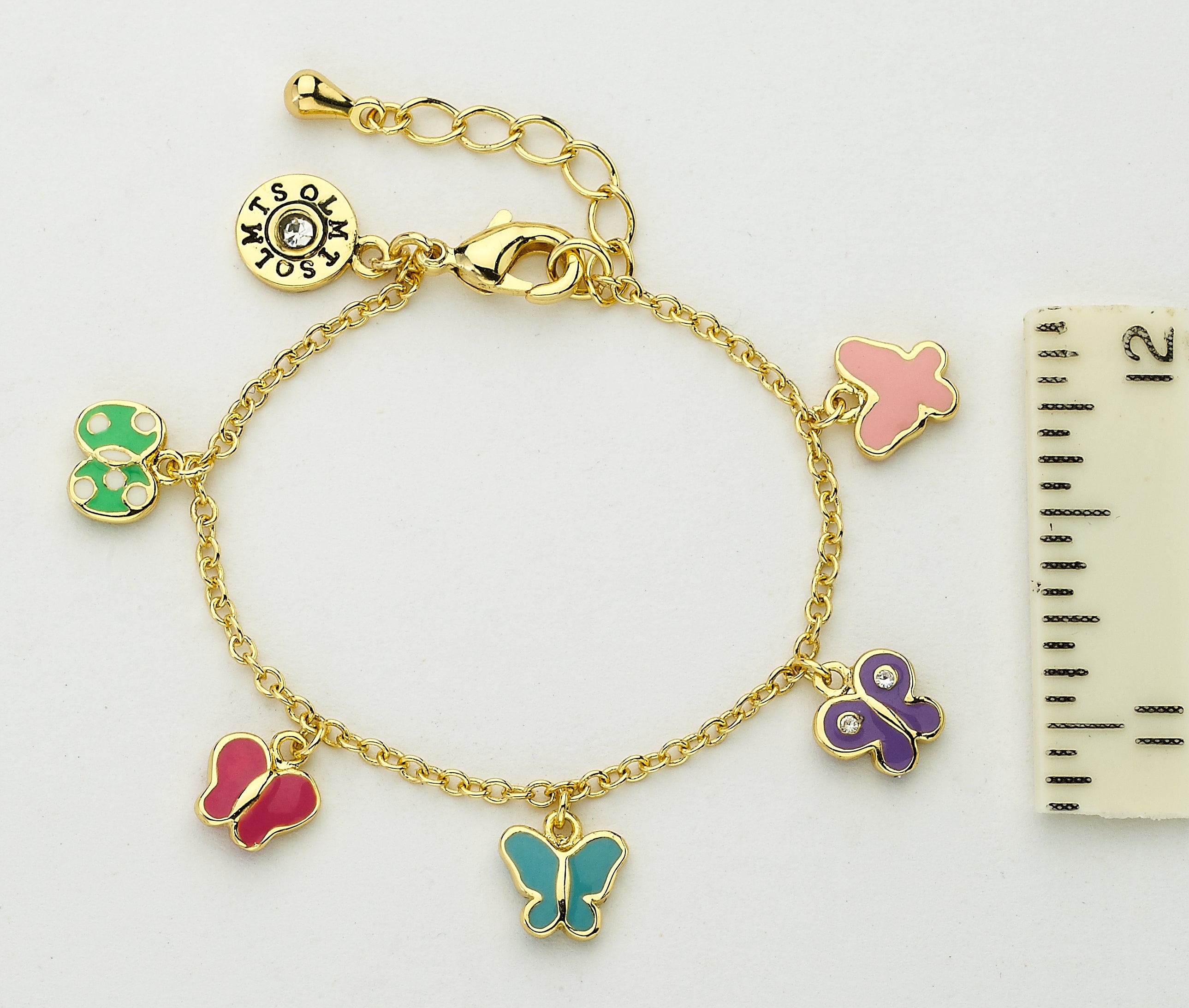 Enamel Butterfly Charm Bracelet