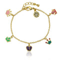 Enamel Crown Charm Bracelet