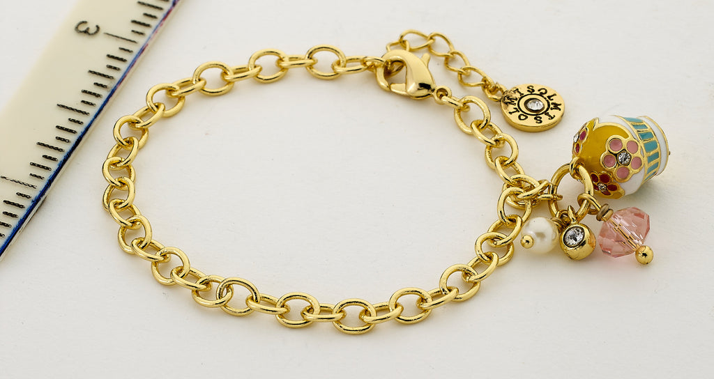 Cupcake Cluster Charm Bracelet