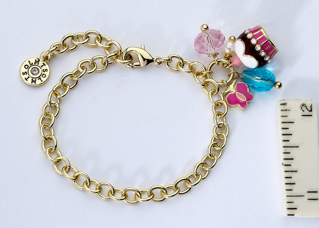 Cupcake Cluster Charm Bracelet