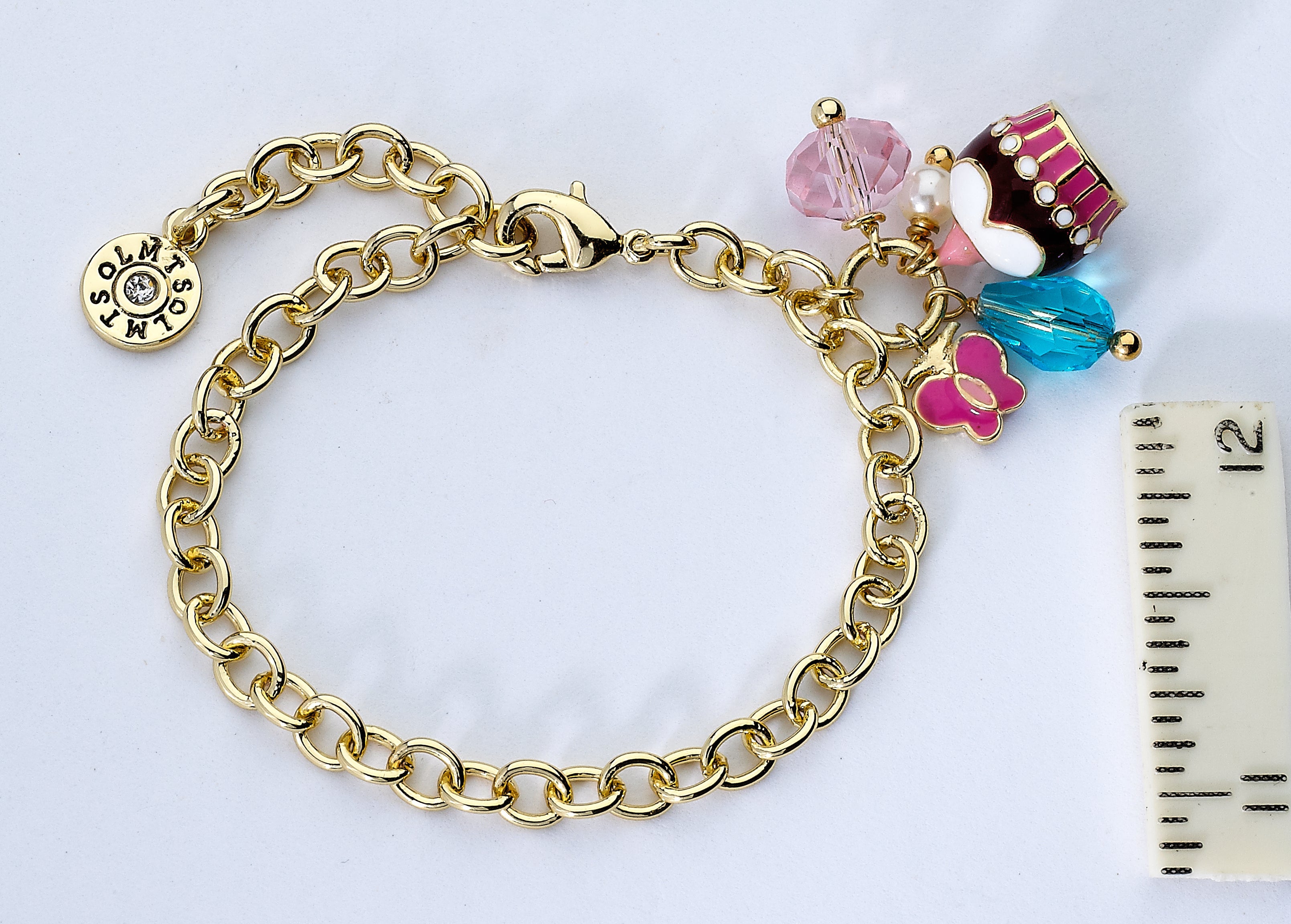 Cupcake Cluster Charm Bracelet