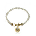 14k Gold Plated LITTLE MISS FLOWER GIRL Pearl Bracelet with MOP Charm