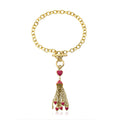 14k Gold Plated I LOVE MY JEWELS Tassel Bracelet