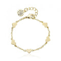 14k Gold-Plated Heart Station Bracelet