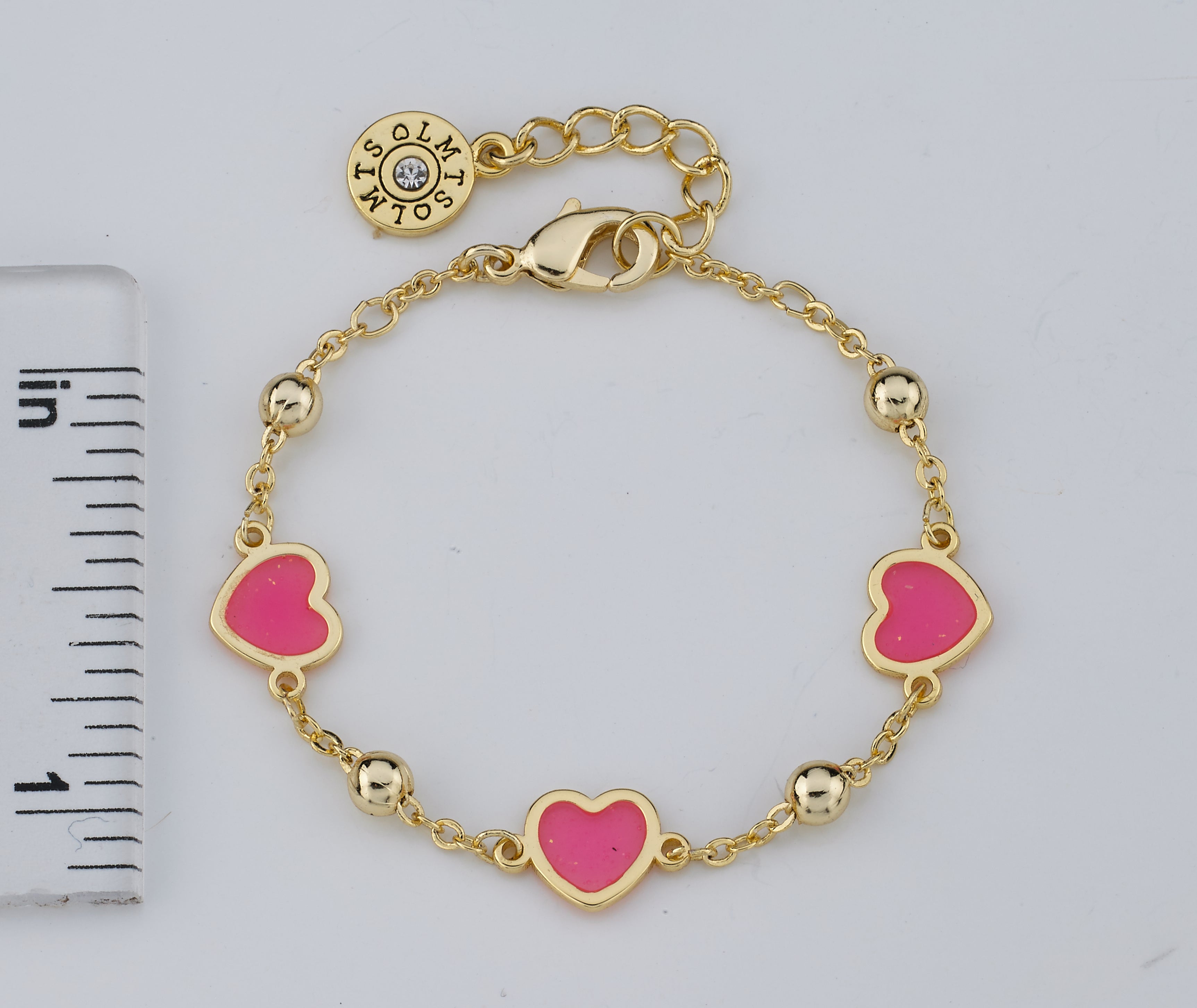 14k Gold Plated LMTS Heart Chain Bracelet