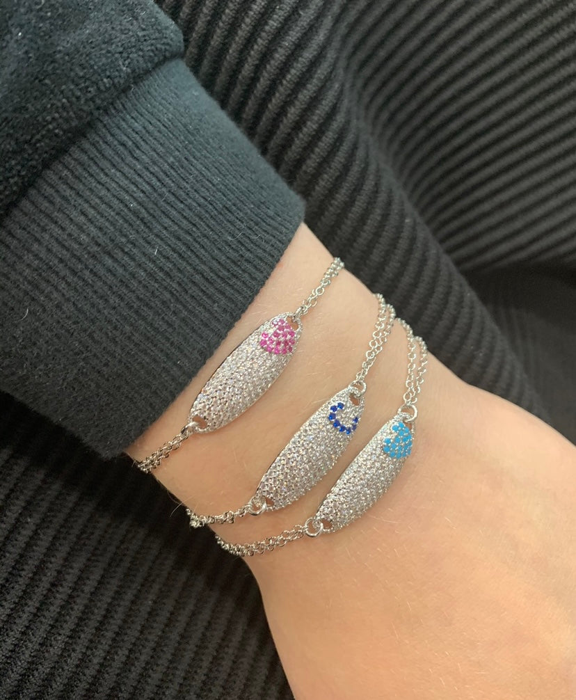 Pave ID Bracelet with Initial