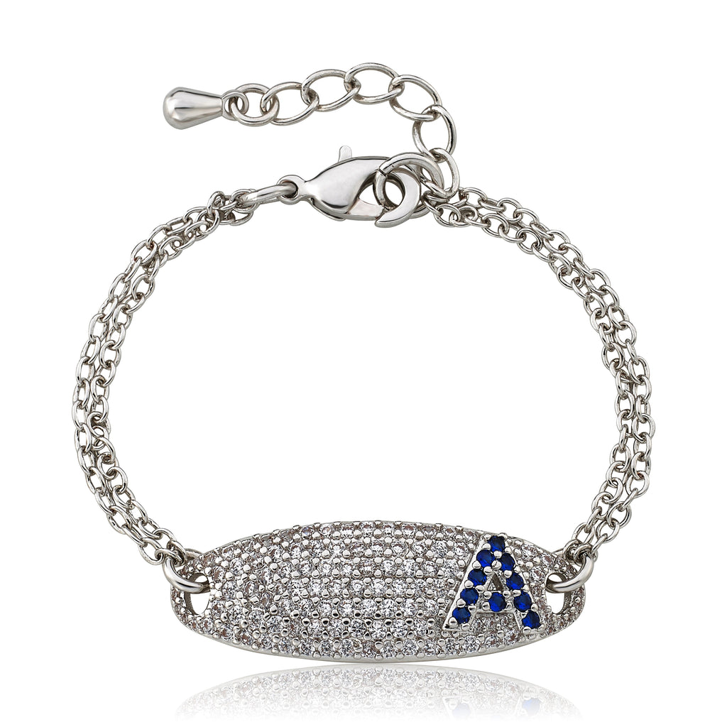 Pave ID Bracelet with Initial