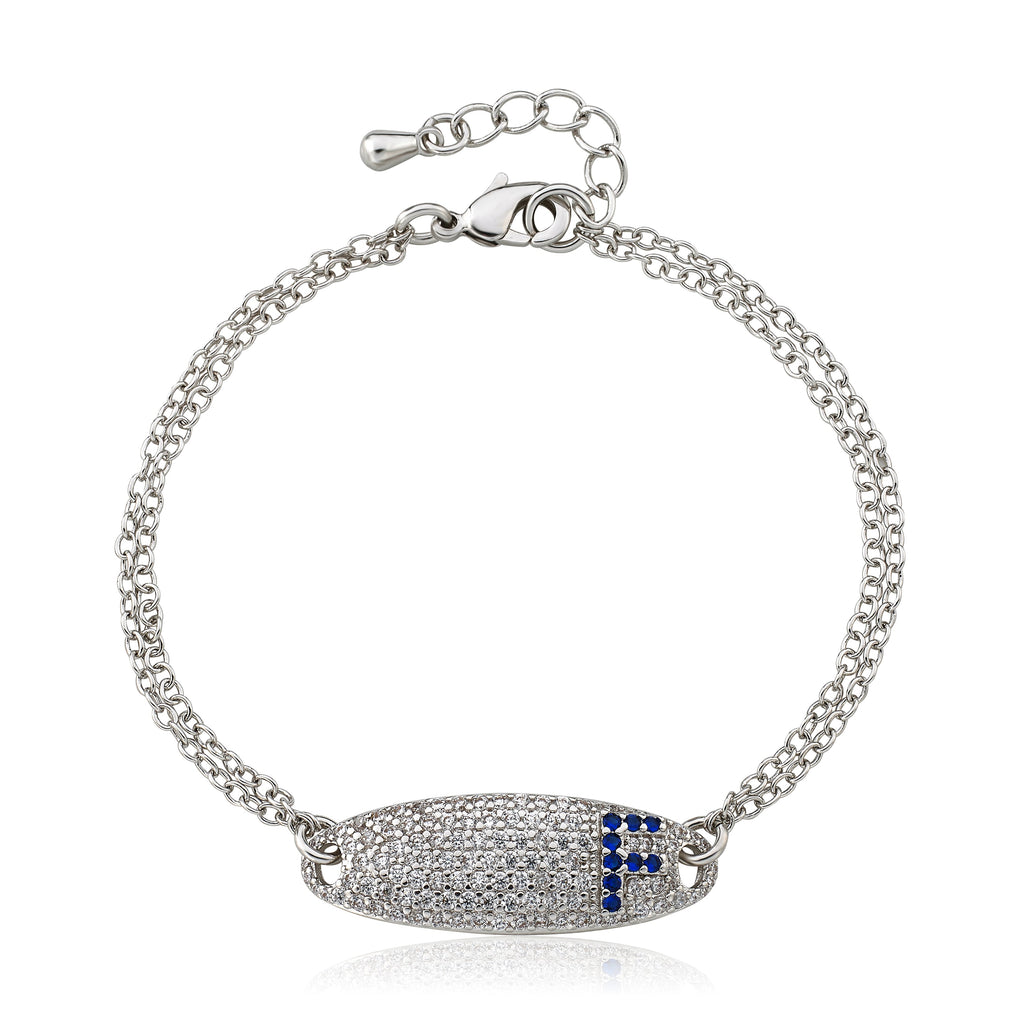 Pave ID Bracelet with Initial