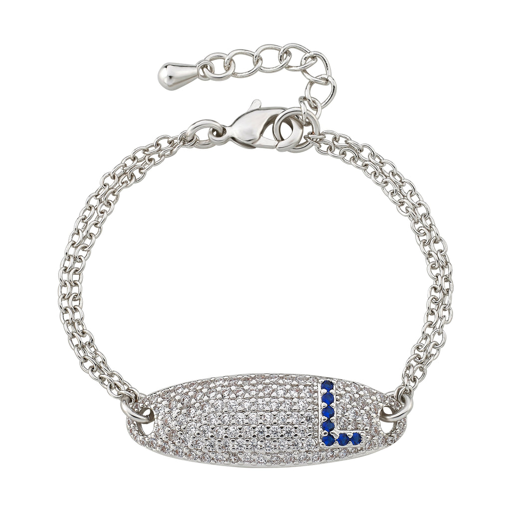 Pave ID Bracelet with Initial