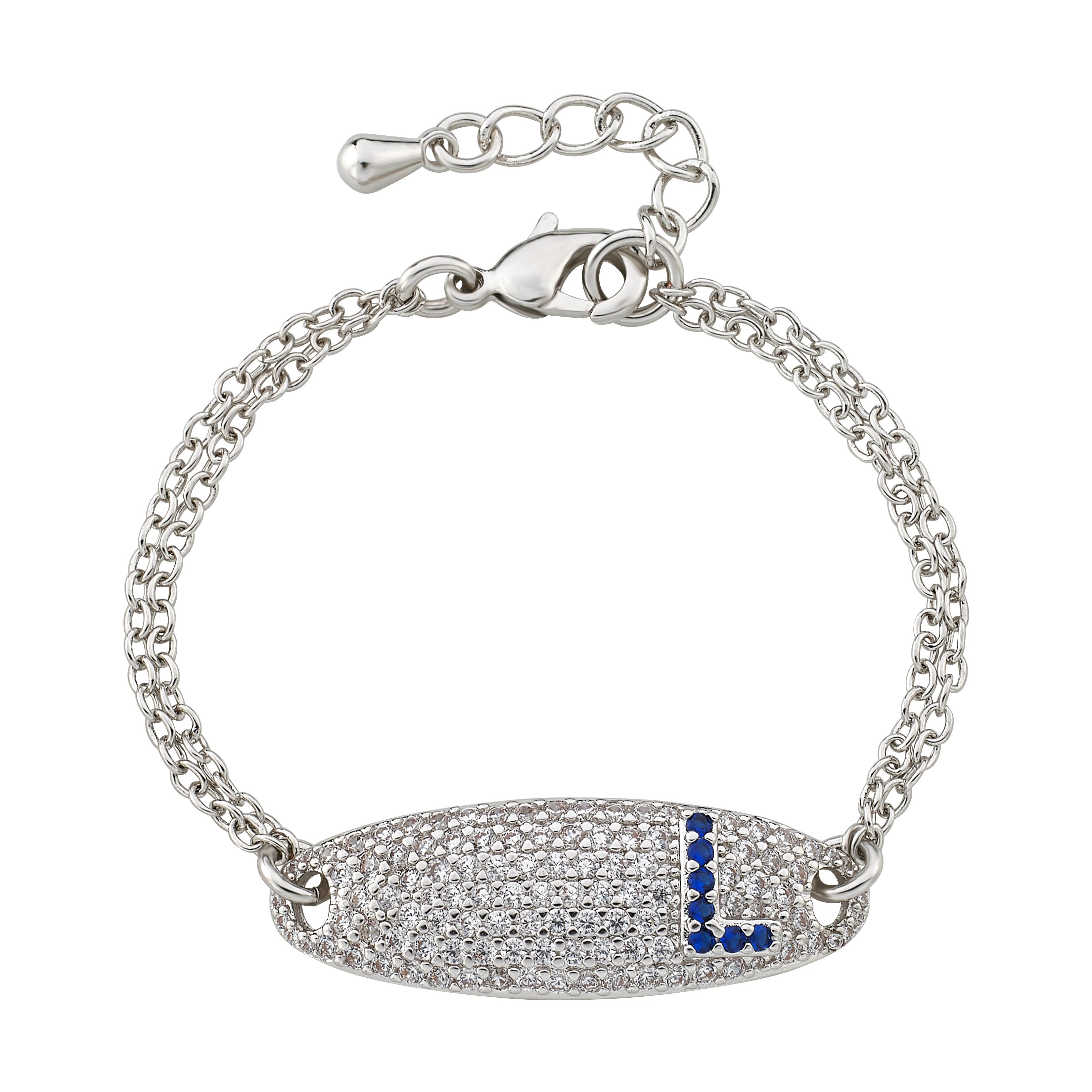 Pave ID Bracelet with Initial