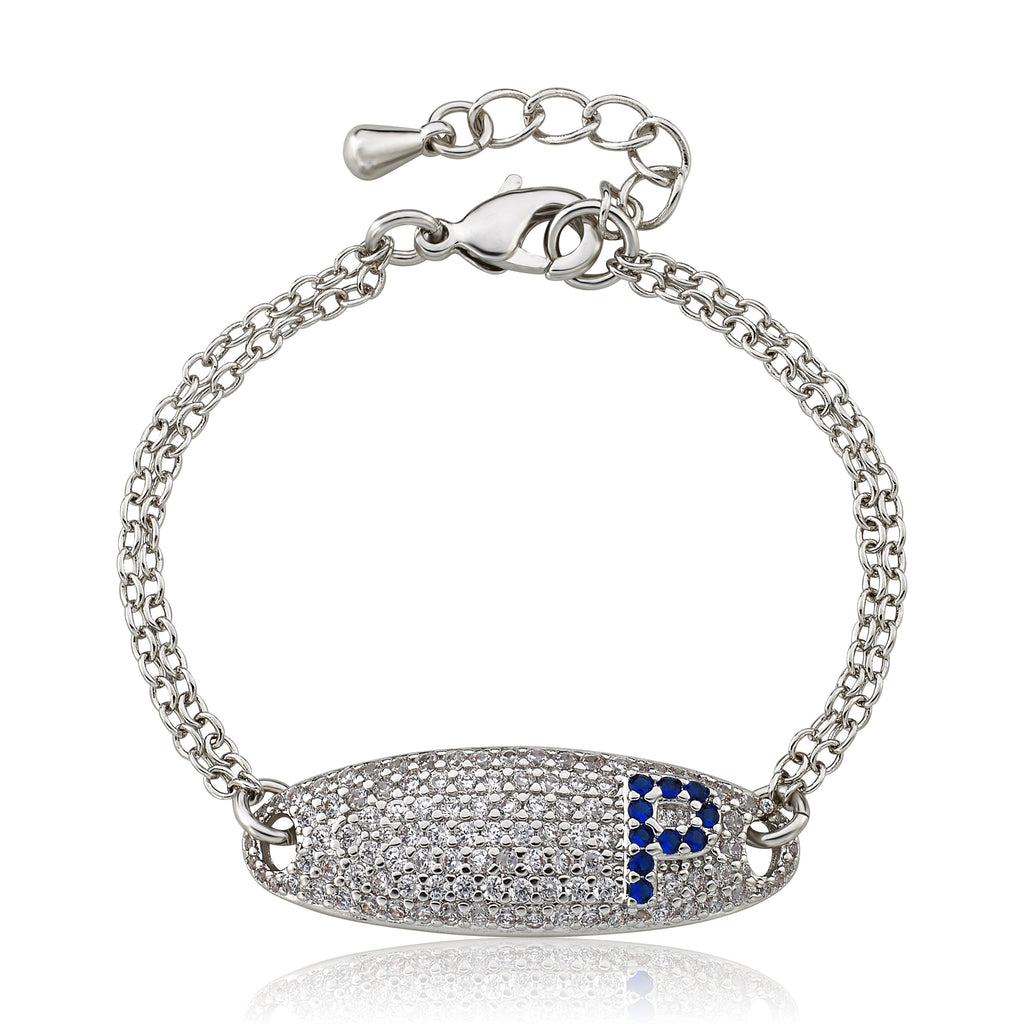 Pave ID Bracelet with Initial