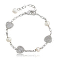 LMTS Classic! Freshwater Pearl & Micro Pave Hearts Bracelet