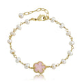 LMTS Classic! Freshwater Pearl & Mother of Pearl Flower Bracelet