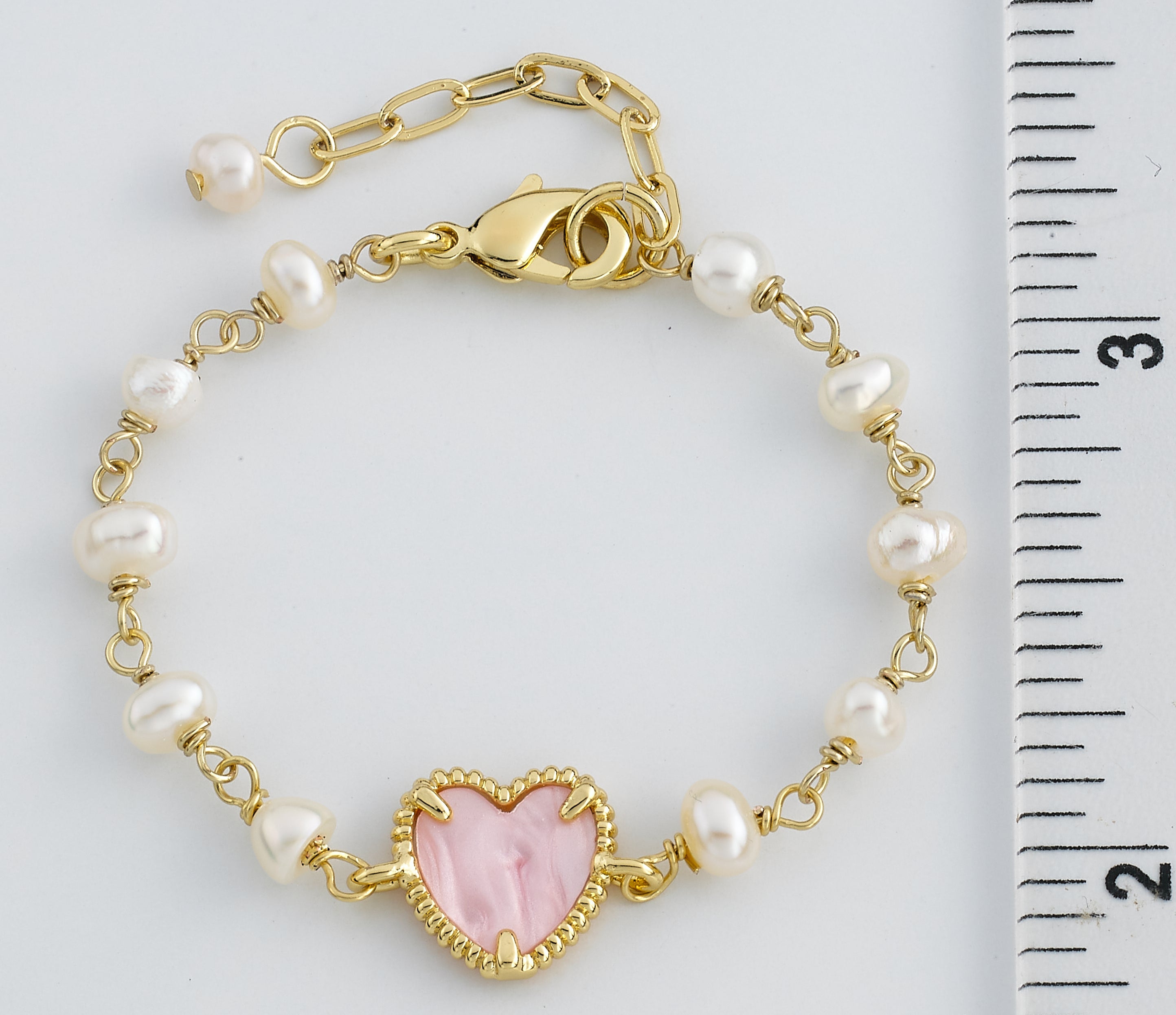 LMTS Classic! Freshwater Pearl & Mother of Pearl Heart Bracelet