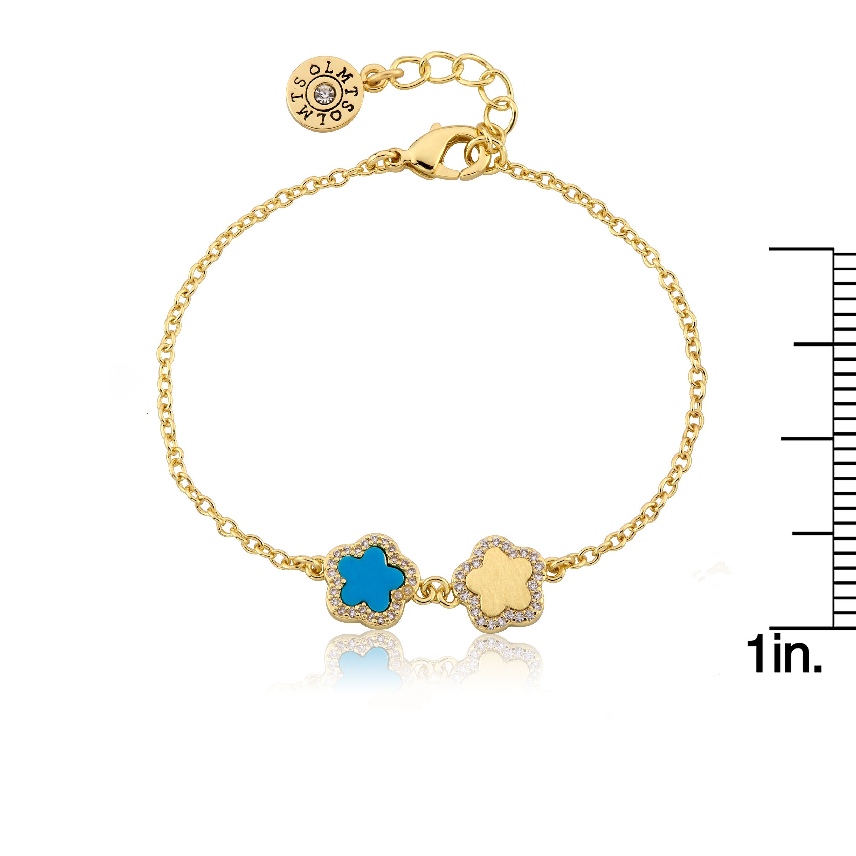 LMTS Classic! Cz Framed Flower Chain Bracelet