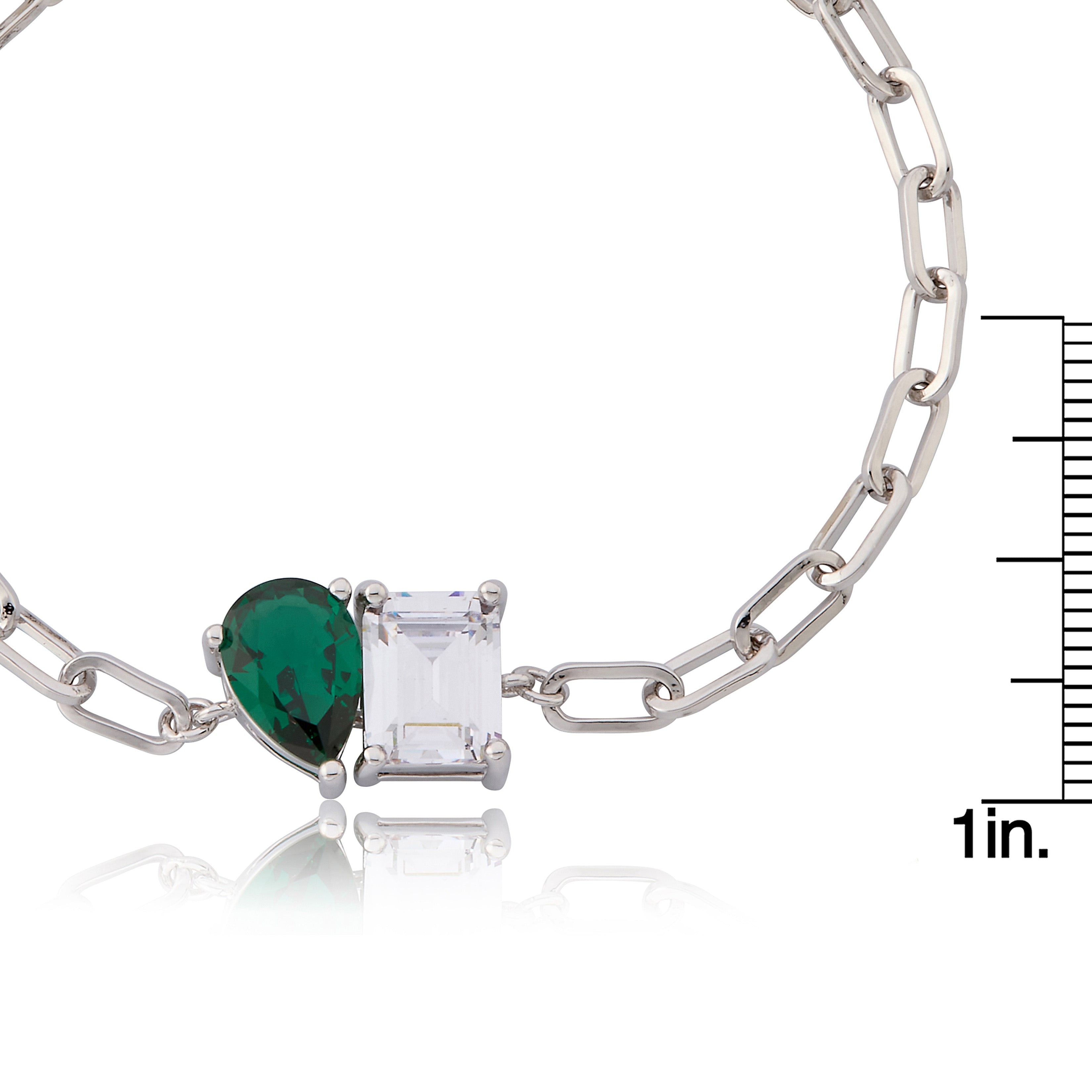Riccova Classic  Me & You Solitaire Paperclip Chain Link Bracelet