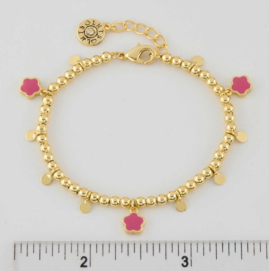 LMTS Classic! Bead & Disc Dangles  Flowers Bracelet