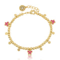 LMTS Classic! Bead & Disc Dangles Butterflies Bracelet