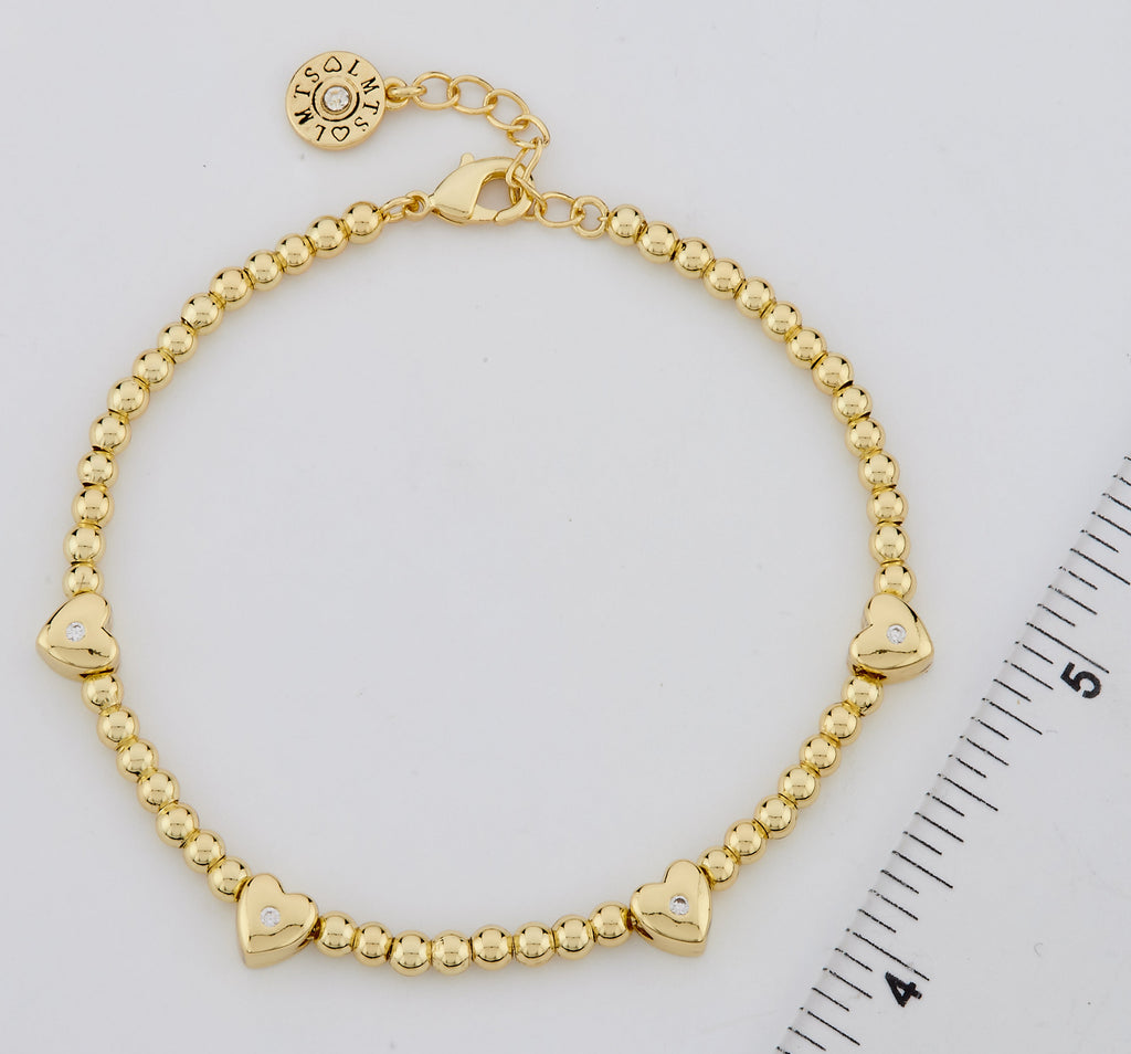 LMTS Classic! Bead & Heart Station Bracelet