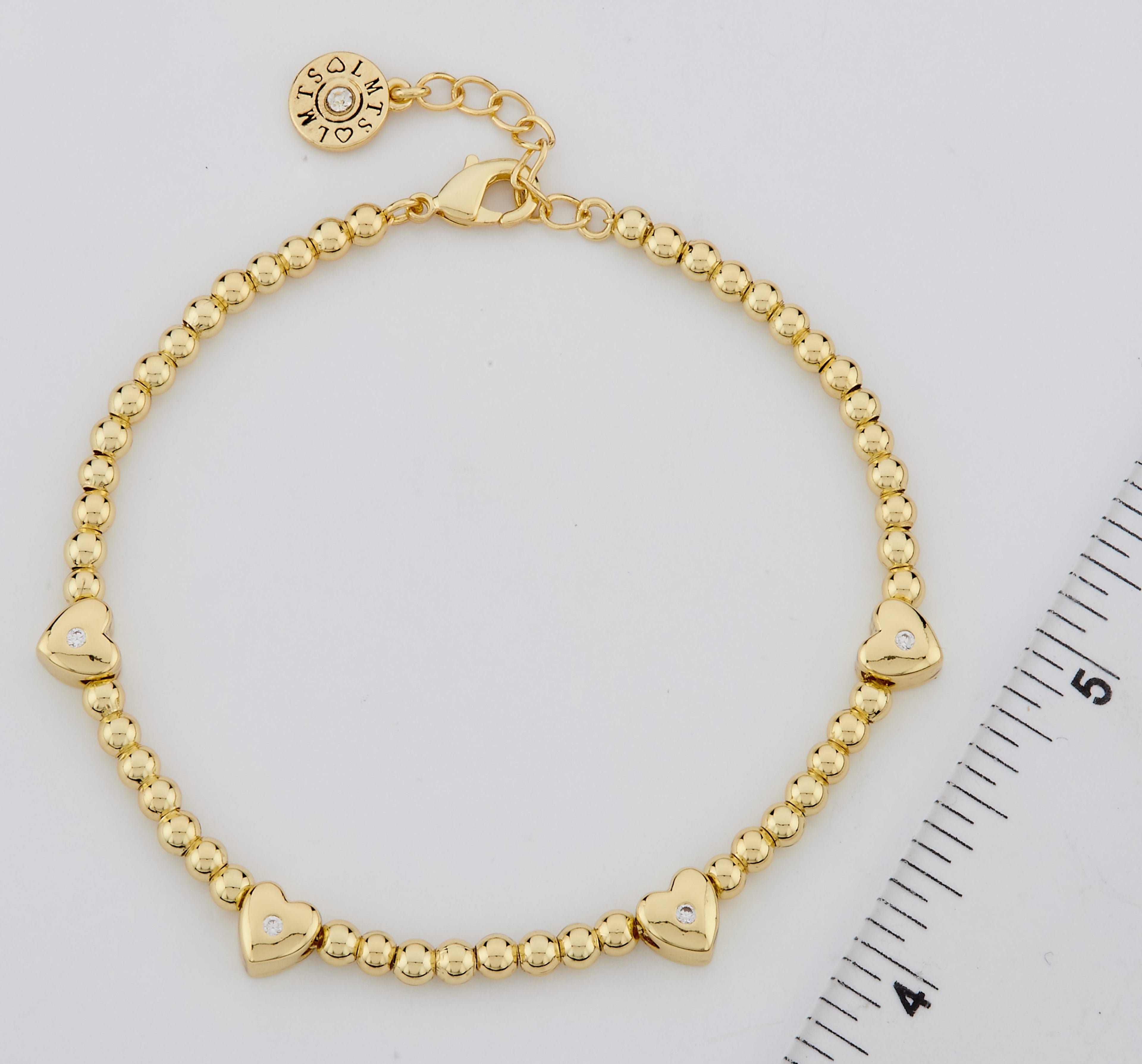 LMTS Classic! Bead & Heart Station Bracelet
