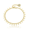 14K Gold Plated Link & Small Stars Dangles Bracelet