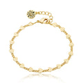 14K Gold Plated Hearts On Link  Bracelet
