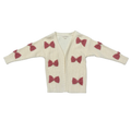 Girls Bow Cardigan in Wild Rosewood