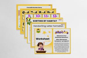 All in One Fun Learning 64-pages of Worksheet: Alphabet, Math, Games & More!