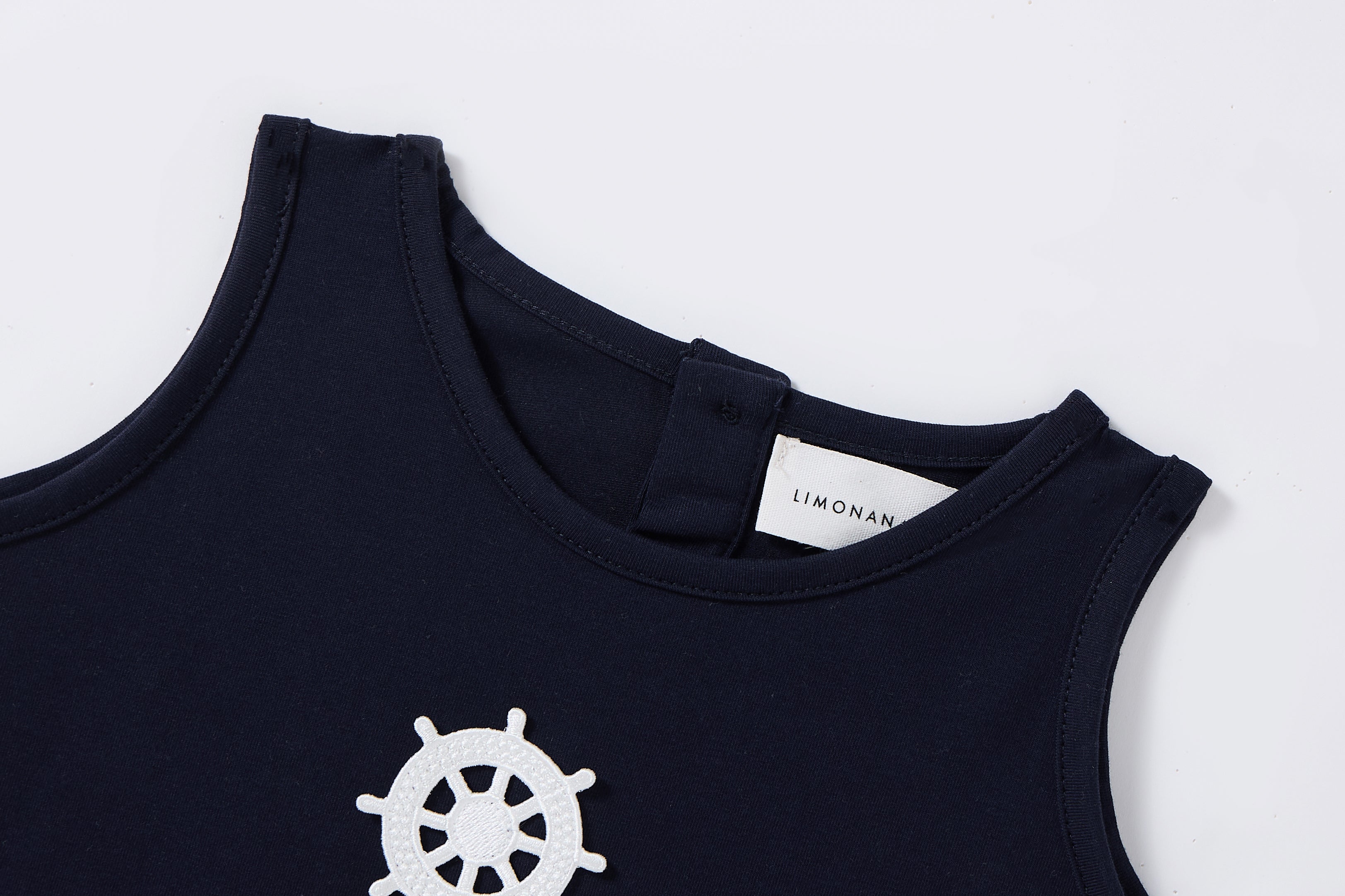 Coastal Navy Boys Romper
