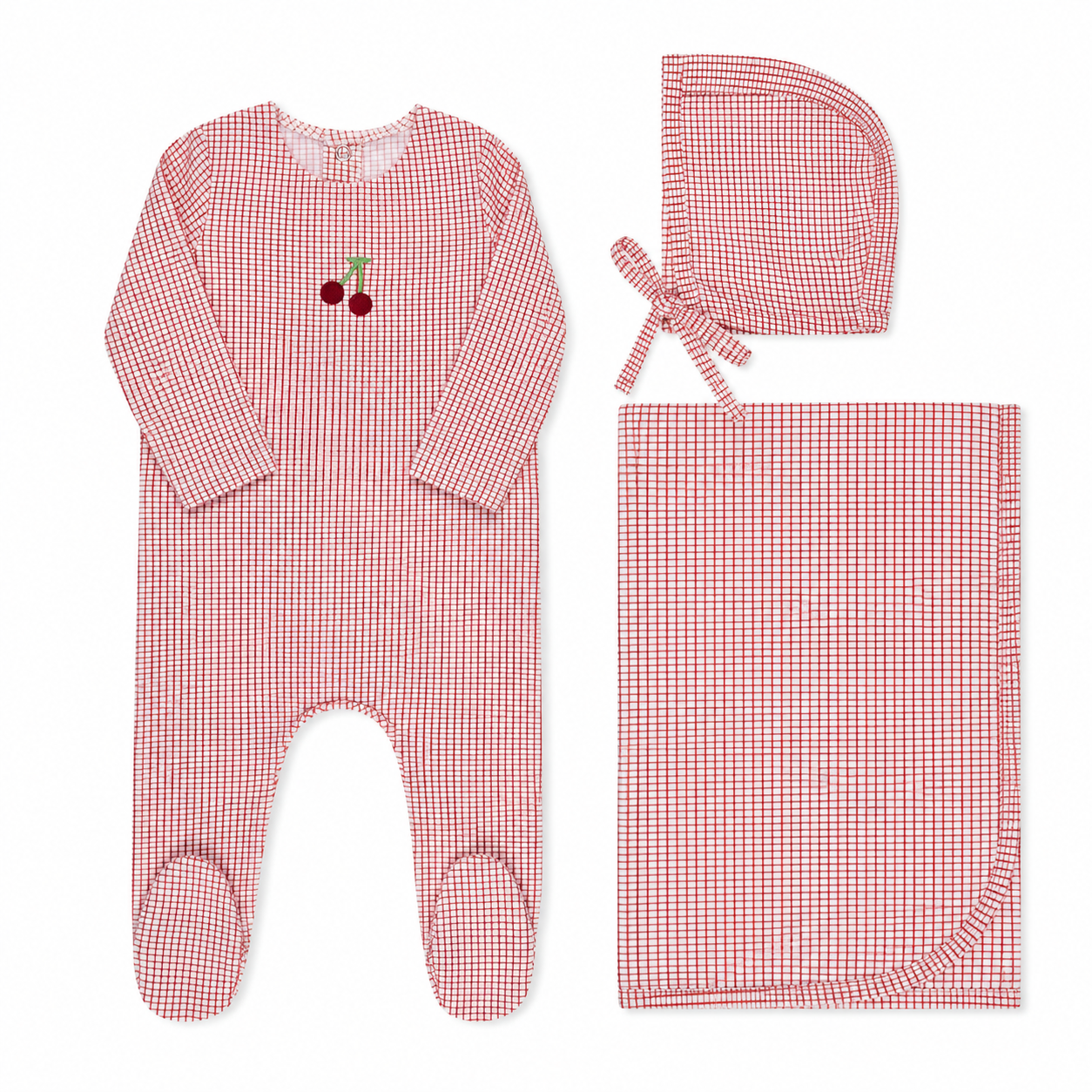 Checked  Layette Set