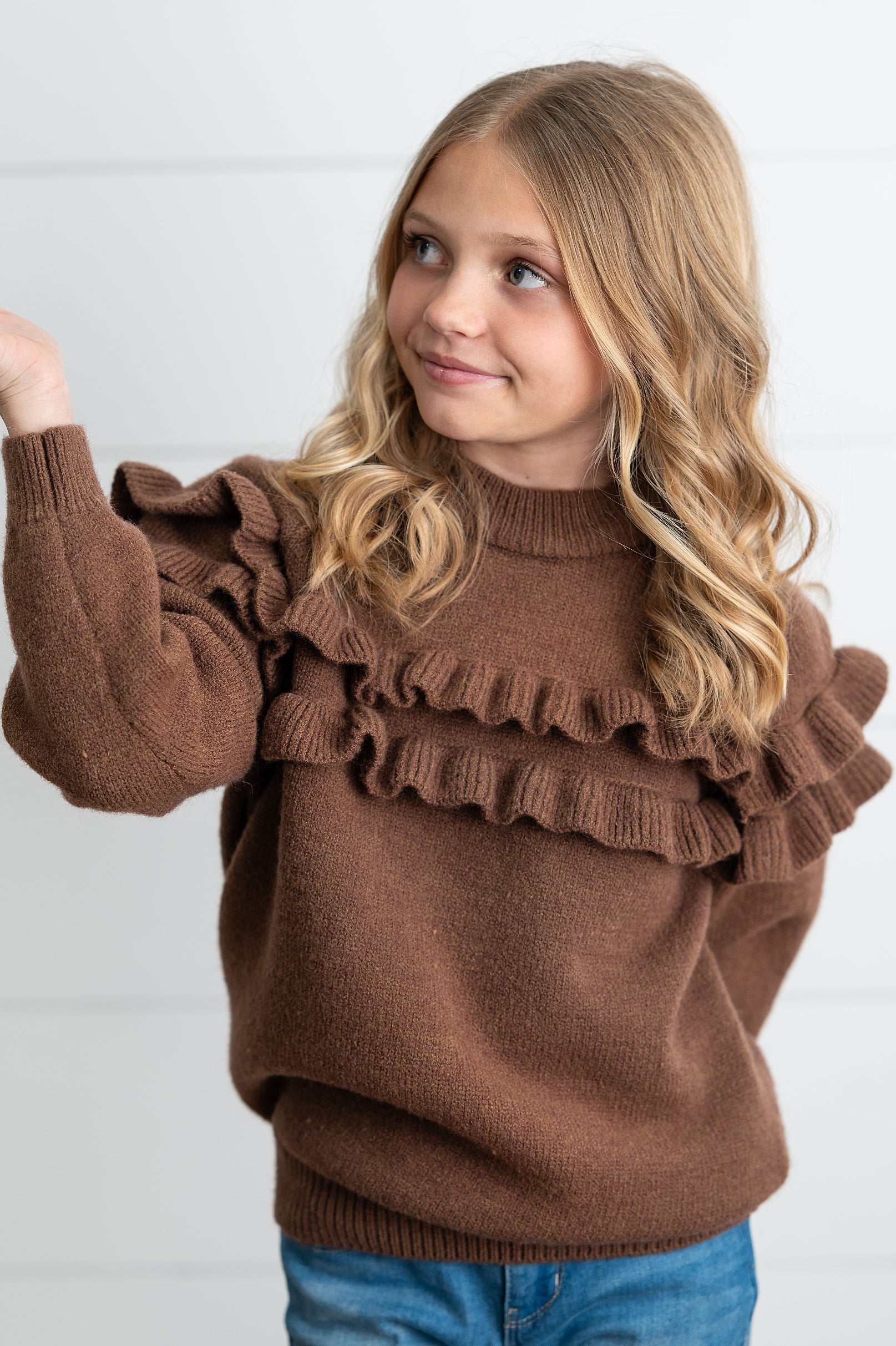 Chocolate Ruffle Sweater