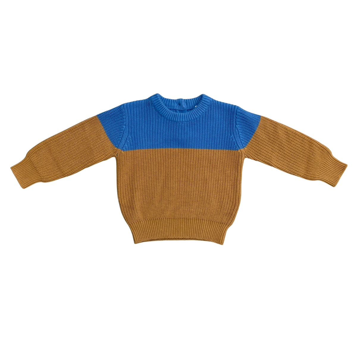 Colorblock Knit Sweater in Camel by Babysprouts