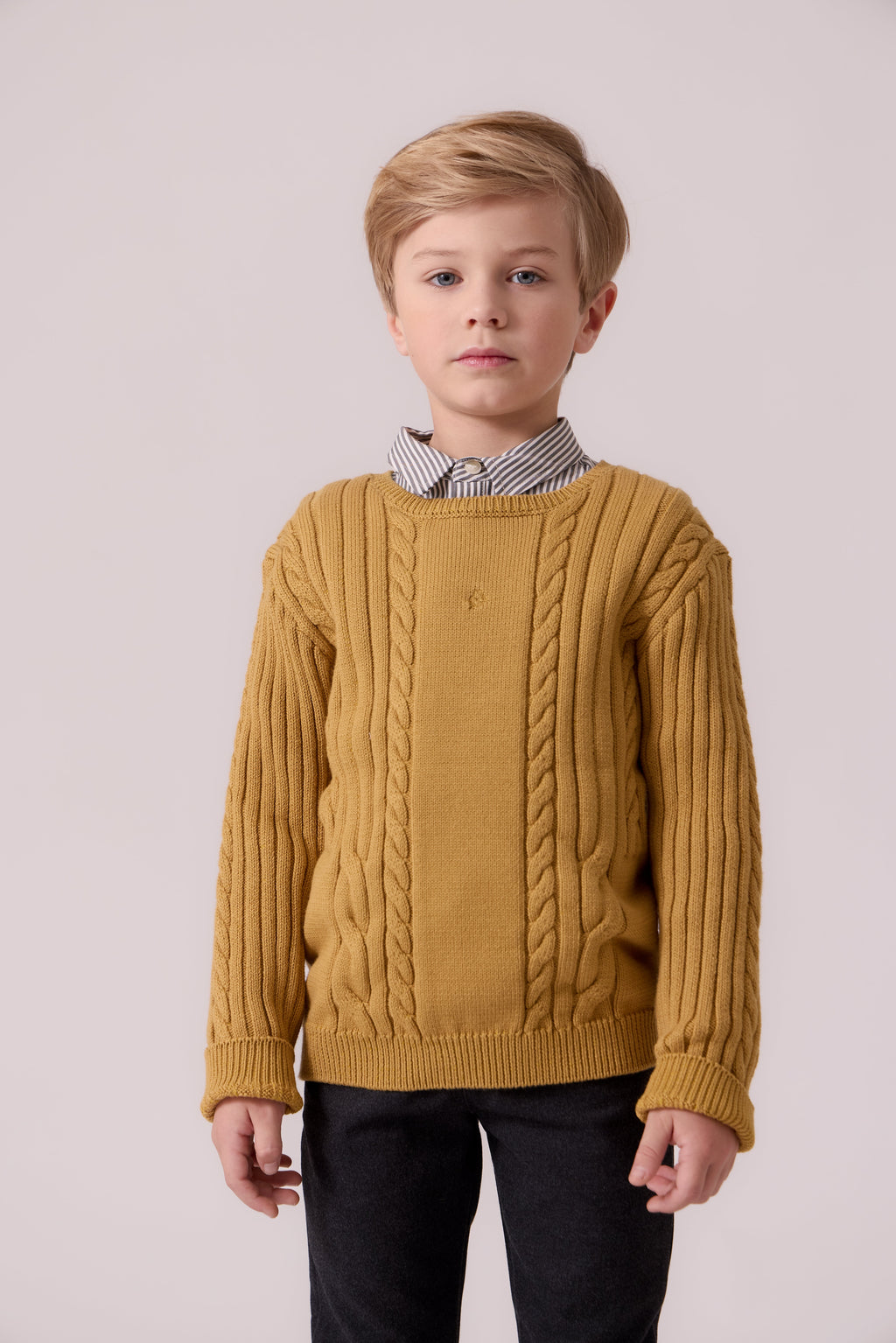 Sean Cable Knit Sweater - Mustard