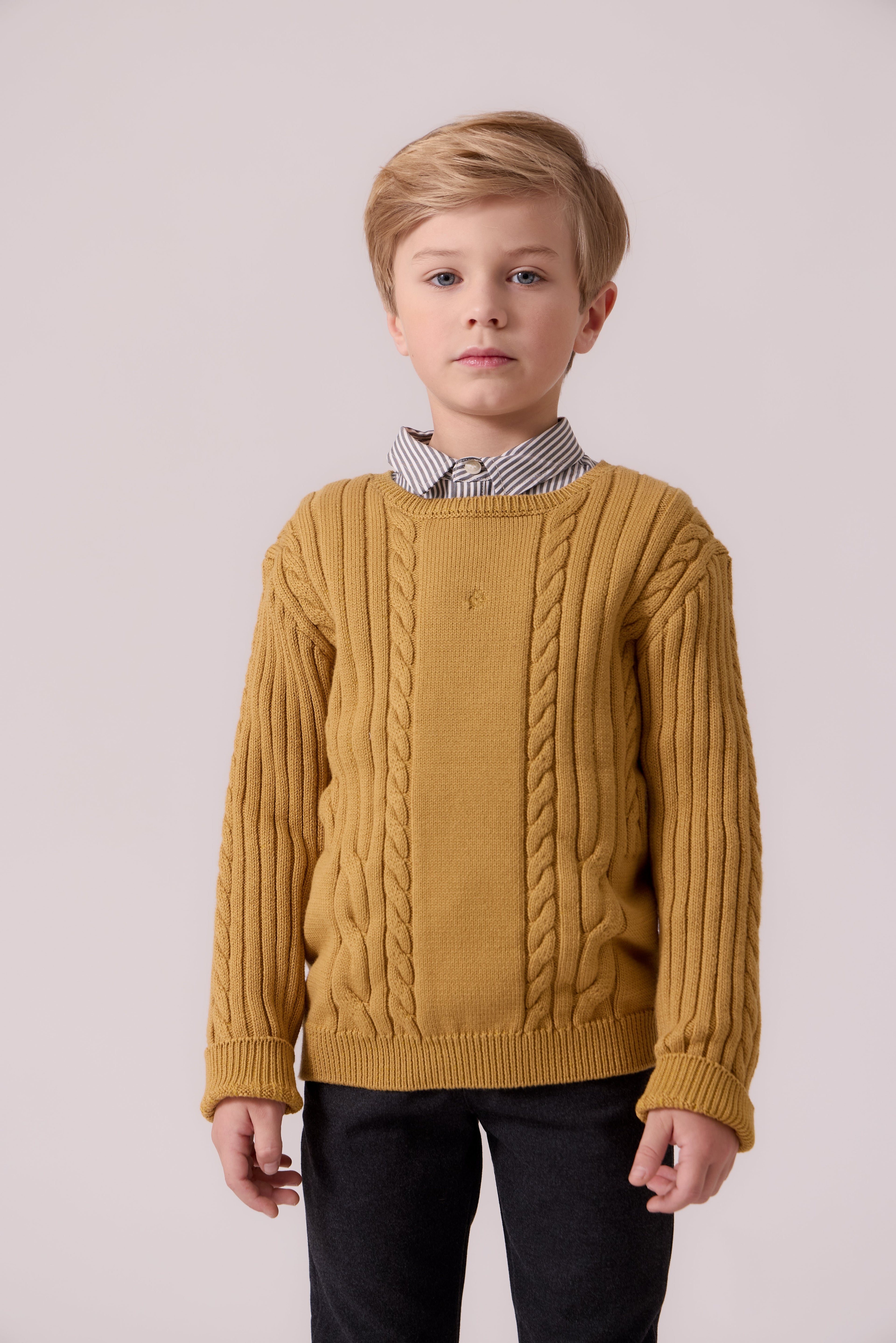 Sean Cable Knit Sweater - Mustard