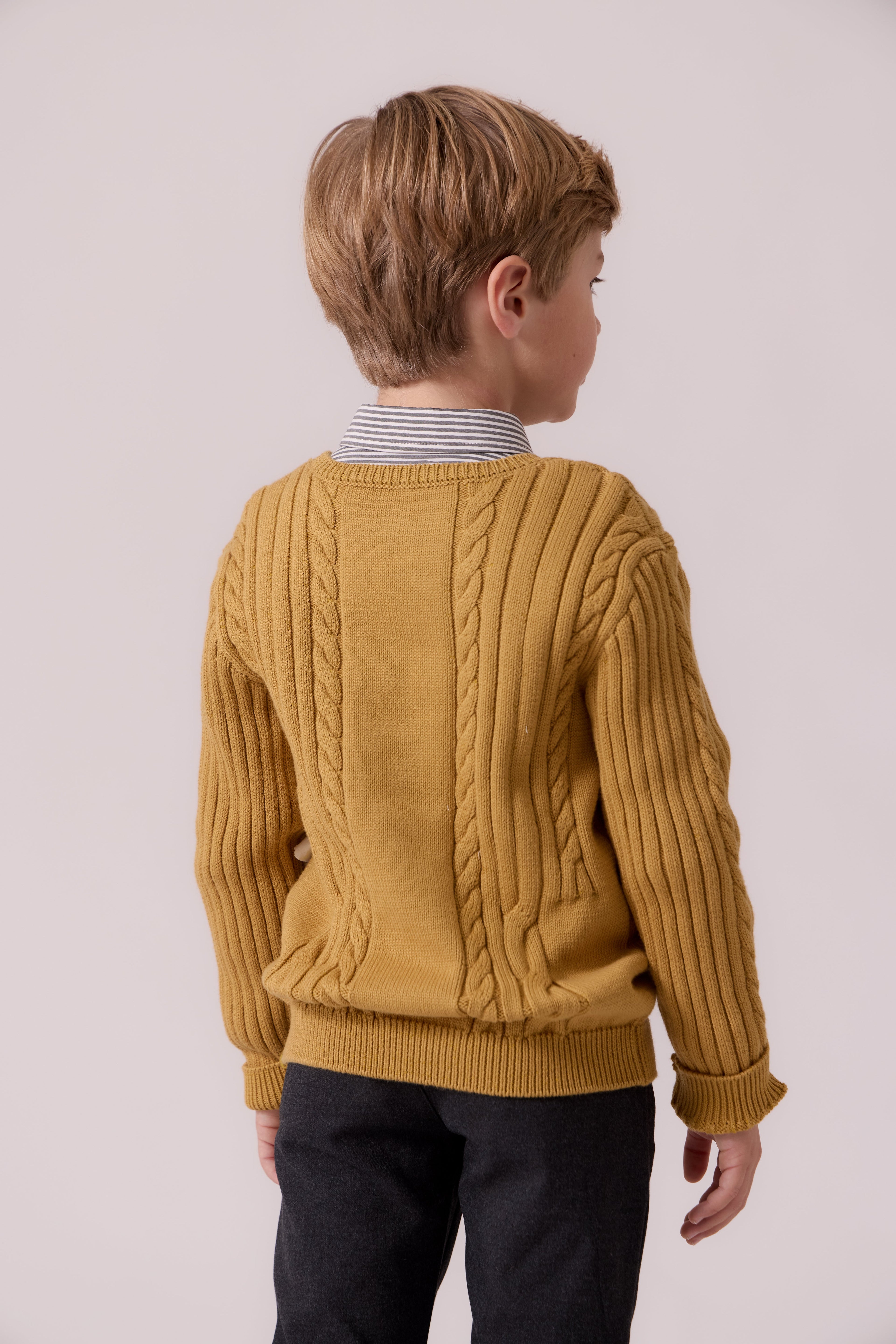 Sean Cable Knit Sweater - Mustard
