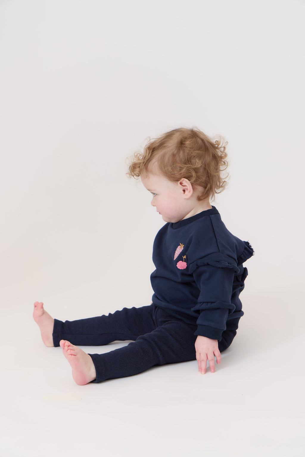 Nina Ruffled Set - Navy