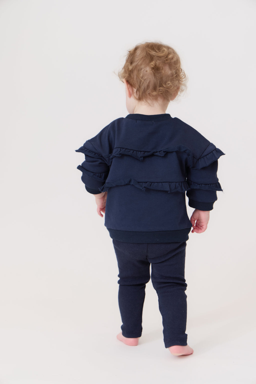 Nina Ruffled Set - Navy