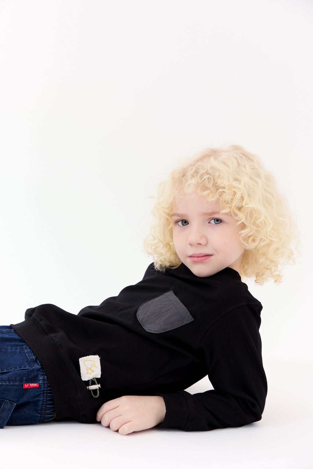 Teddi Ribbed Sweatshirt - Black