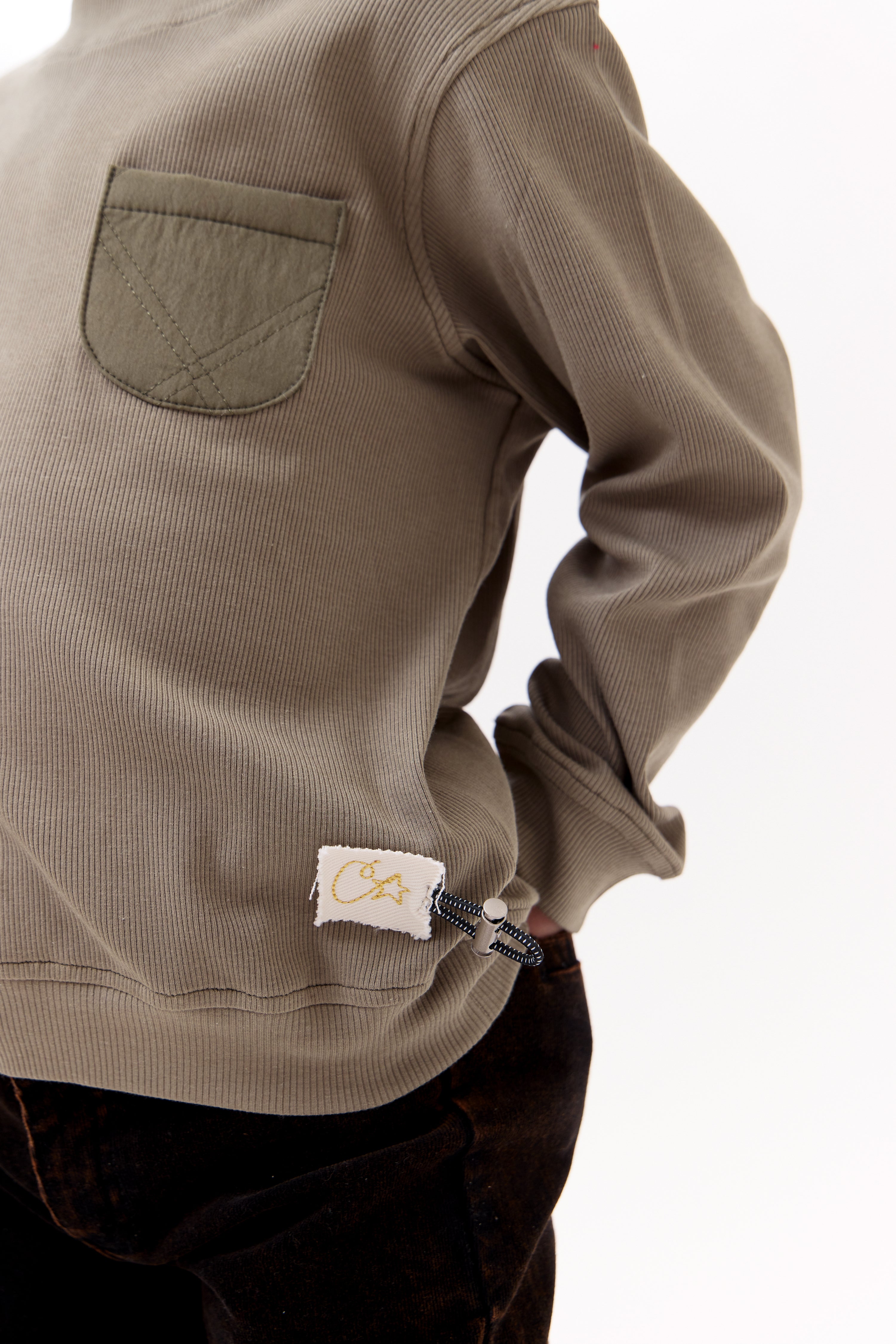 Teddi Ribbed Sweatshirt - Green