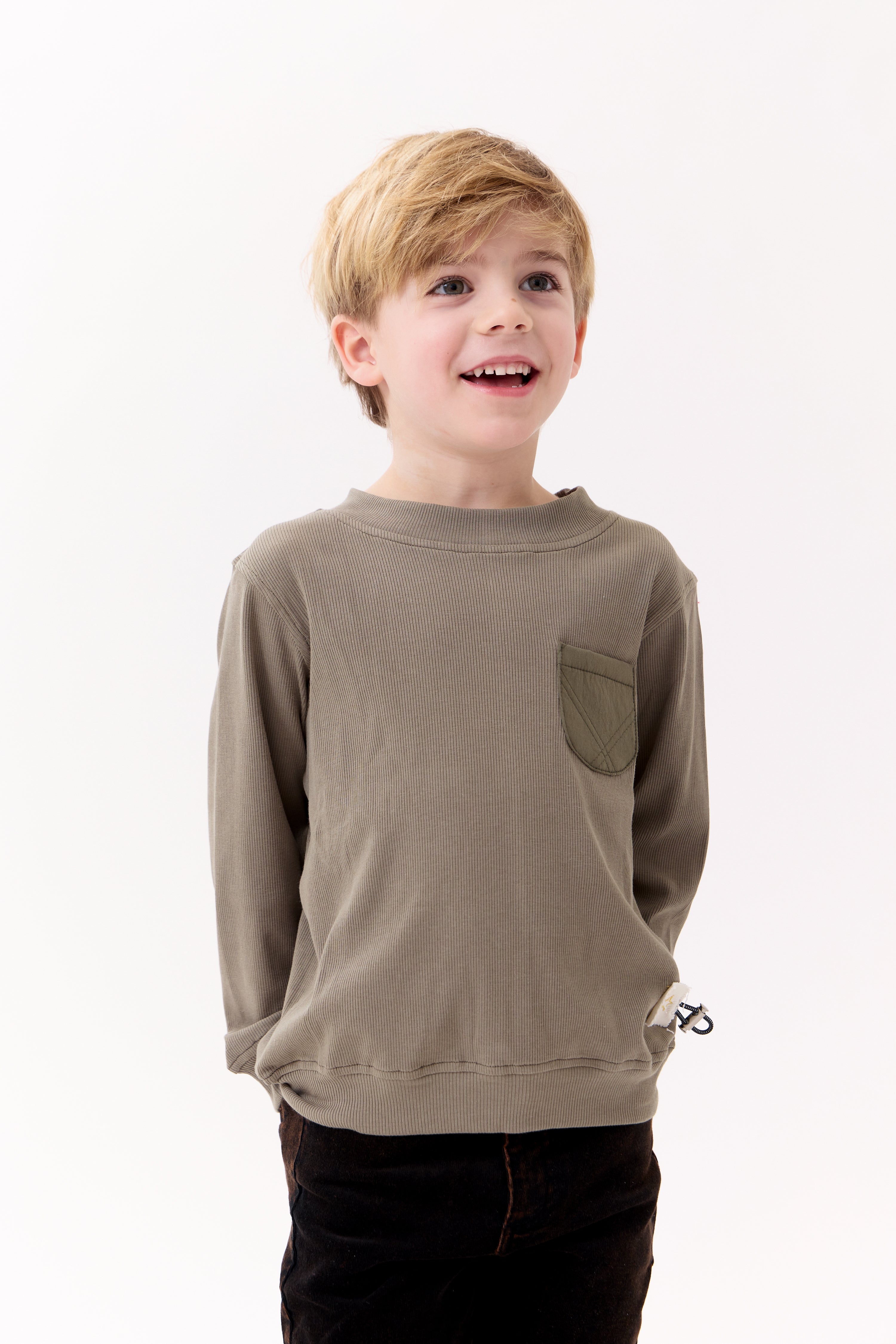 Teddi Ribbed Sweatshirt - Green