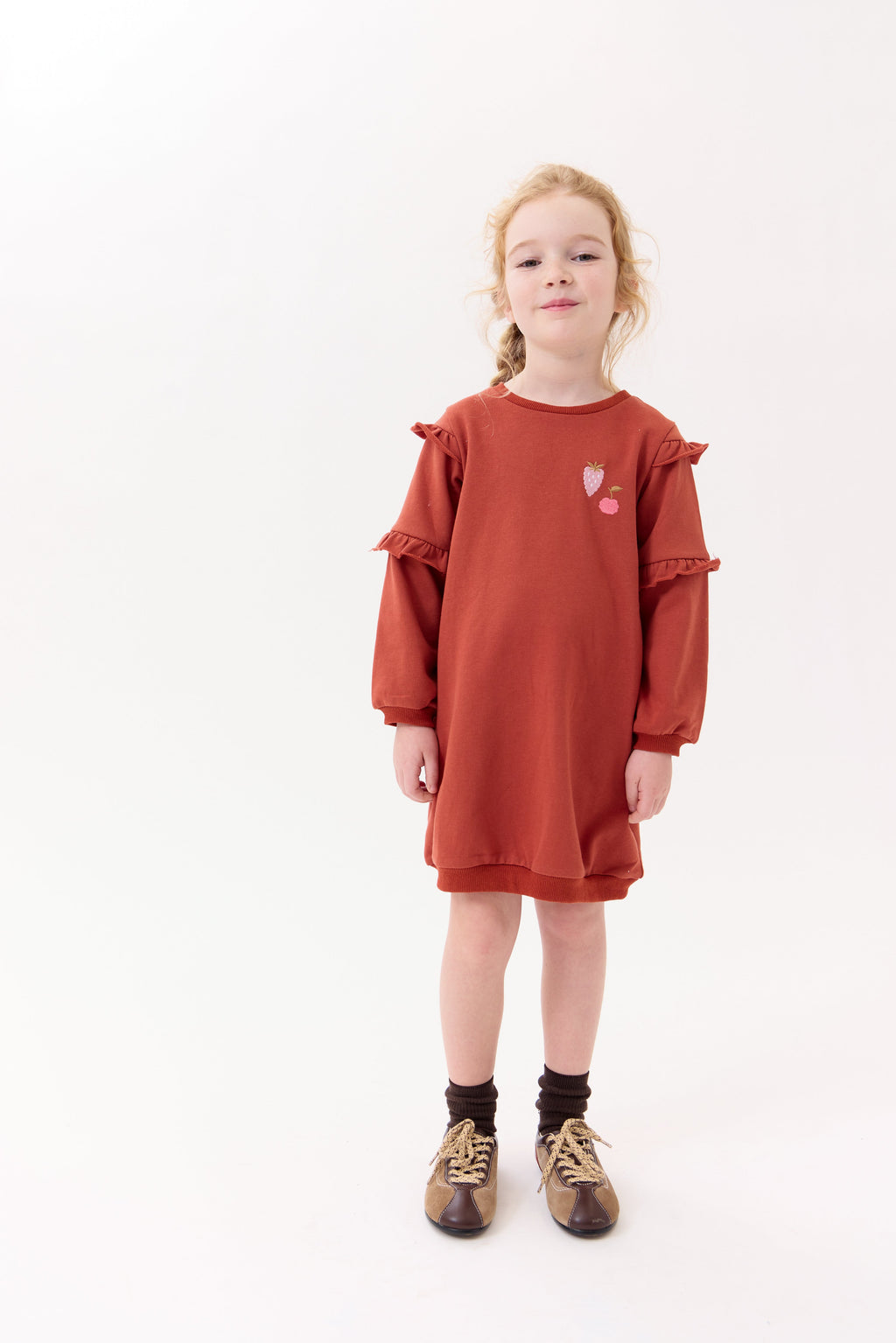 Nina Ruffled Dress - Terracotta